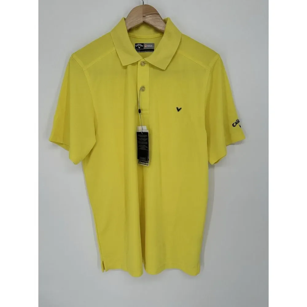 Callaway Opti-Dri Yellow Men's Golf‎ Polo Shirt Size Small Collared Short Sleeve